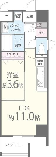ポローニア立花通り 1002号室 間取り