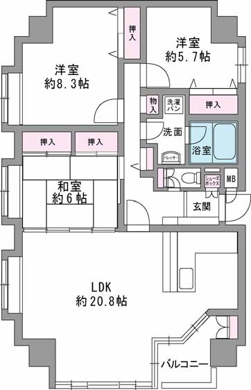 セイワパレス四天王寺 間取り図