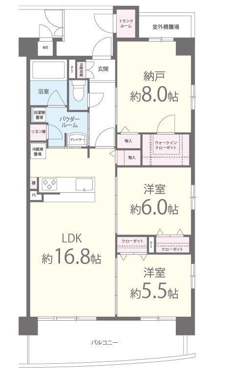 イーストコートアイ別院町 間取り図