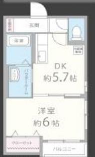 東住吉の長屋 102号室 間取り