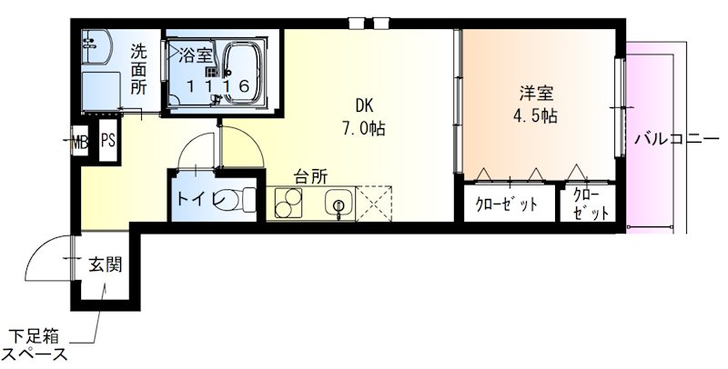 フジパレス吉田ノース 間取り図
