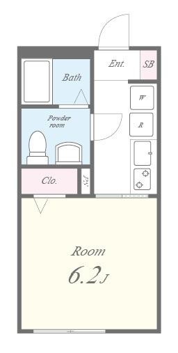 Ft-KAMOI flat(エフティカモイフラット) 間取り図