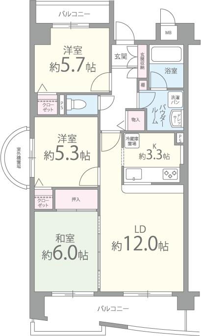 ＦＲＥＡ はい・２１ 601号室 間取り