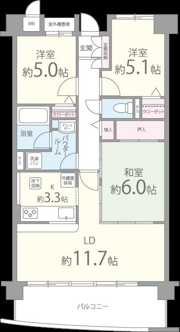 ＦＲＥＡ はい・２１ 402号室 間取り