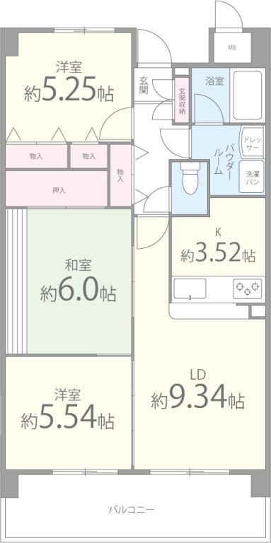 セリーゼ茨木 502号室 間取り