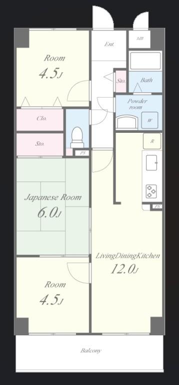 アジュール飾磨 間取り図