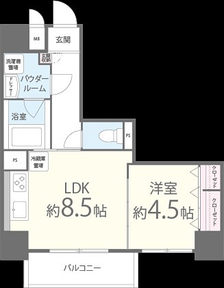 ポローニア立花通り 903号室 間取り