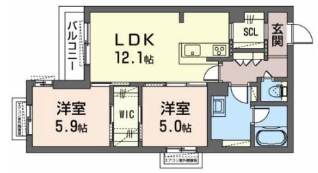 シャーメゾン八戸ノ里 間取り図