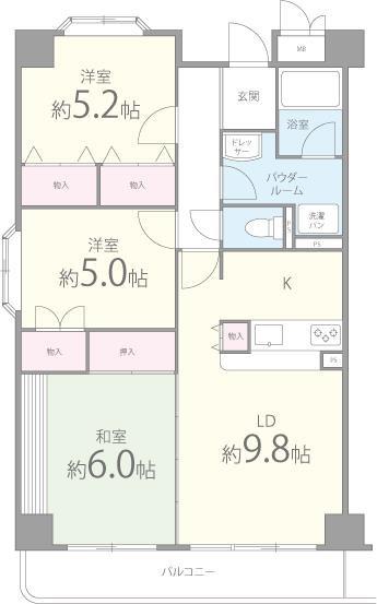 パラッツォドゥエ 501号室 間取り