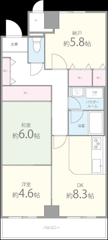 プリモ中宮 503号室 間取り