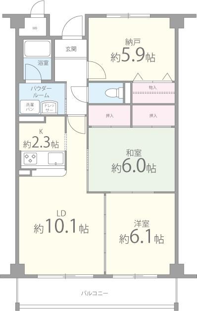リーブ平田 202号室 間取り