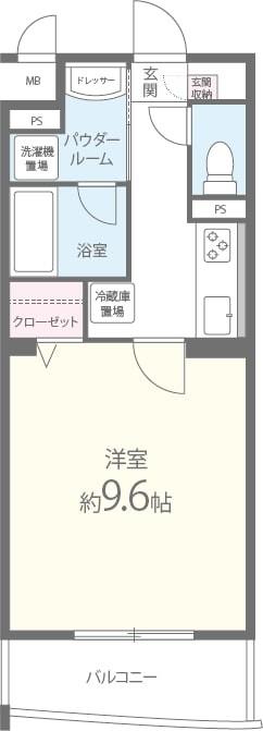 Grandir服部 403号室 間取り