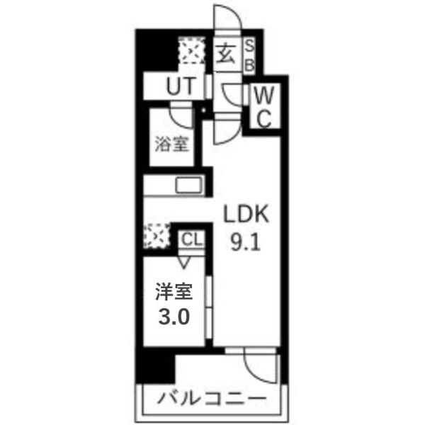 ソルテラスUMEDA NORTH 802号室 間取り