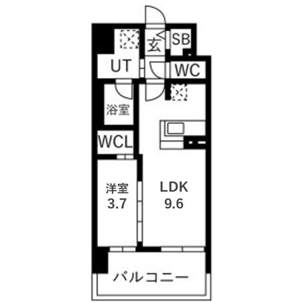 ソルテラスUMEDA NORTH 804号室 間取り