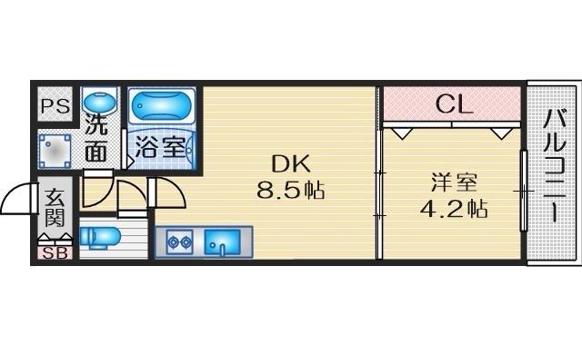 ライブガーデン江坂 904号室 間取り