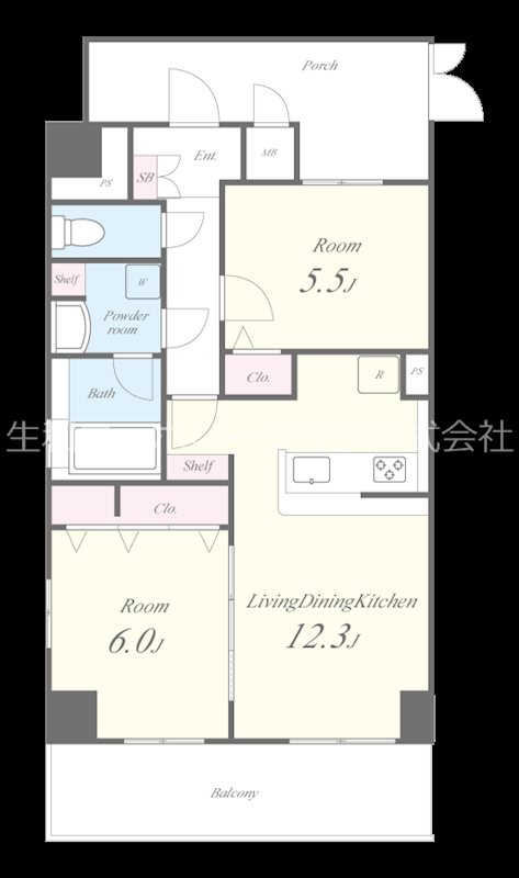 アグレアーブル(天王寺区) 0701号室 間取り