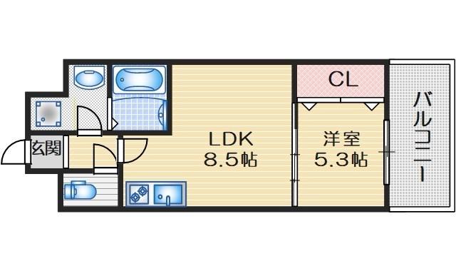 ライブガーデン江坂 702号室 間取り