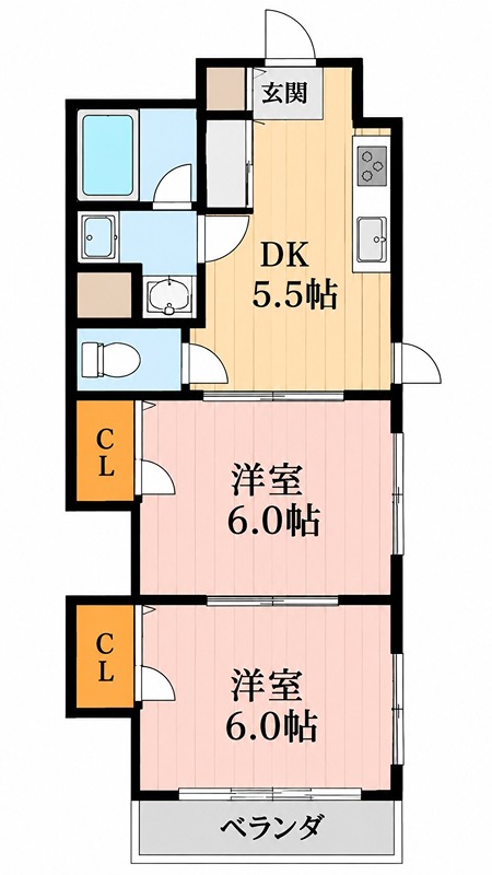 三熊ハイツ渚5号 間取り