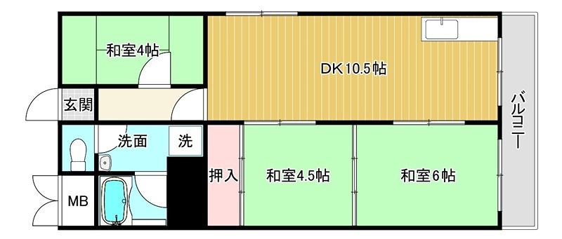 キッコーハイツ岡山手 間取り
