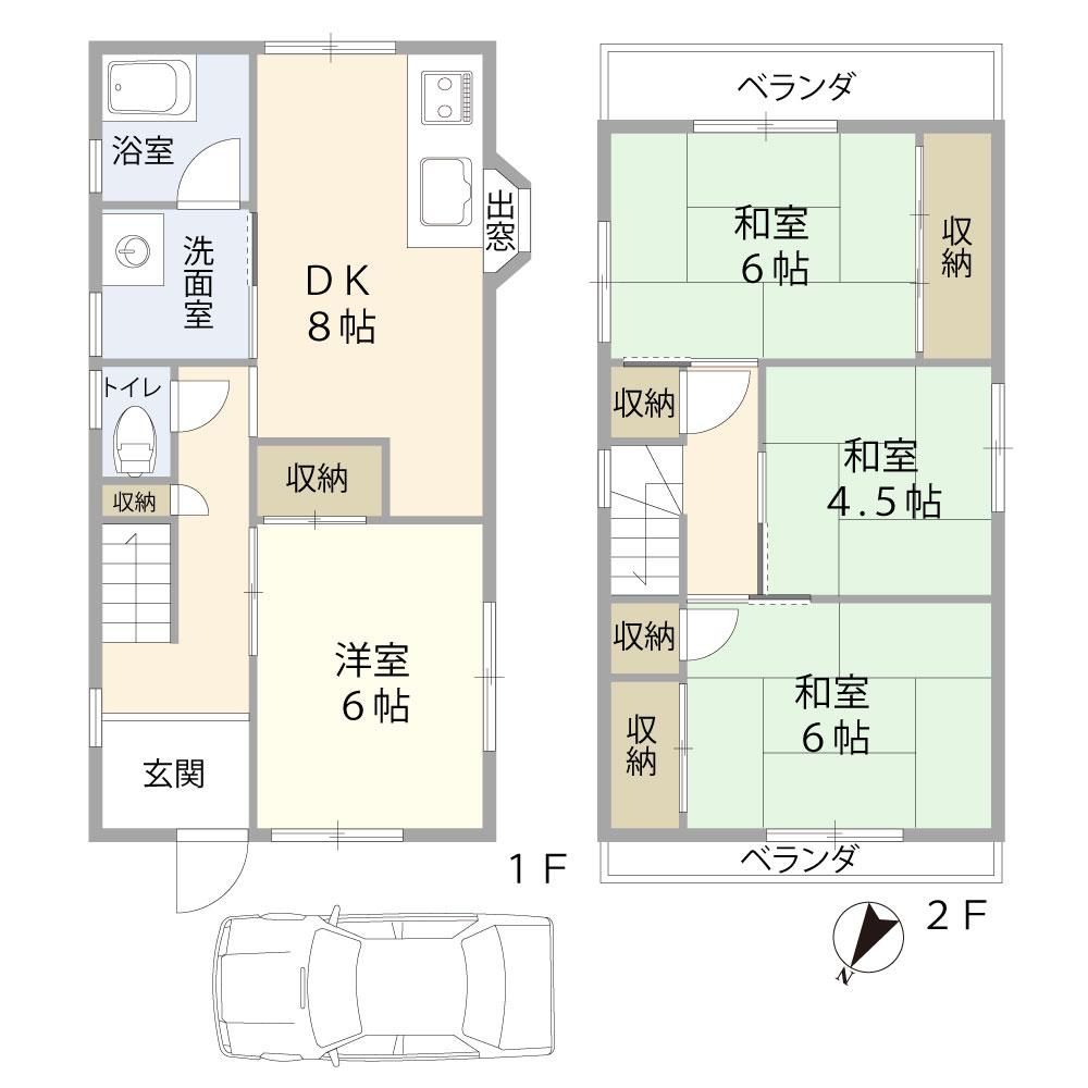 枚方市中宮東之町　貸家 間取り