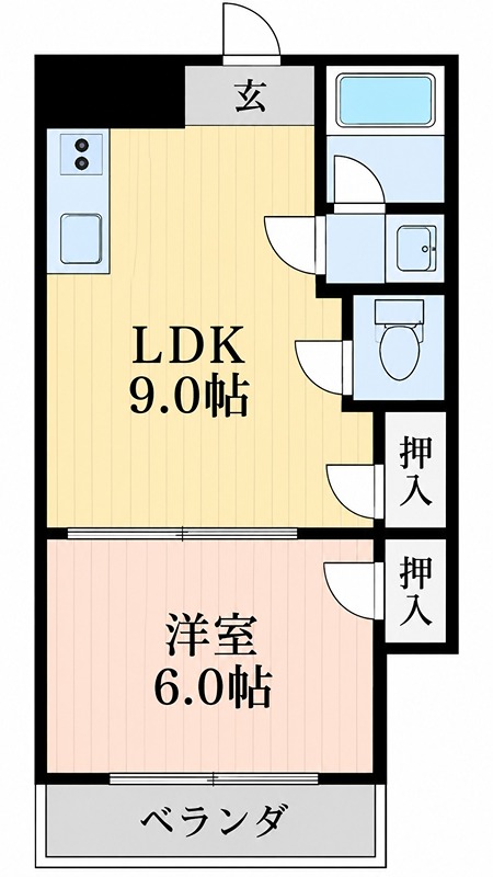 三熊ハイツ渚3号 間取り