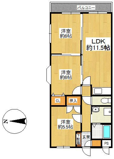ウエストサイド楠葉 間取り