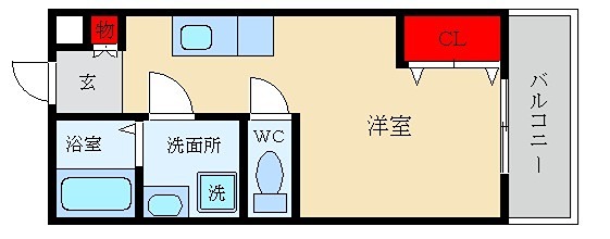 ｃｈｏｕ　ｃｈｏｕ　Ｎａｋａｍｉｙａ　ＥＡＳＴ 間取り