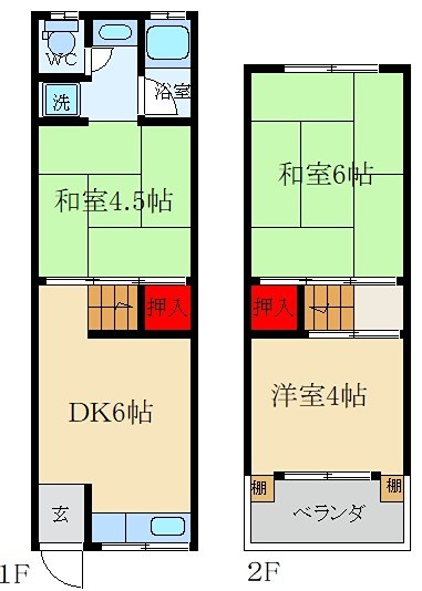 枚方市走谷２丁目42-2 テラス 間取り