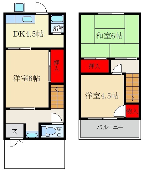 テラス 枚方市香里園山之手町 間取り