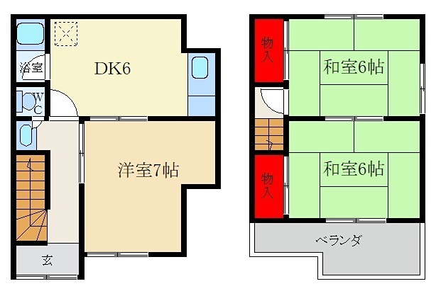 貸家 枚方市津田東町３丁目25-10 間取り