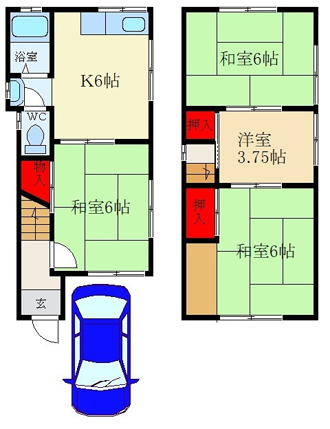 枚方市高野道１丁目11-3 間取り