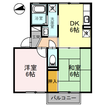 ボンジュール岡山手　１番館 間取り