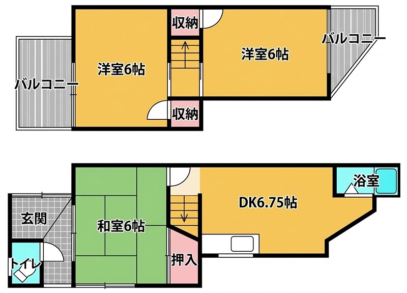 須山町10-19 テラスハウス 間取り