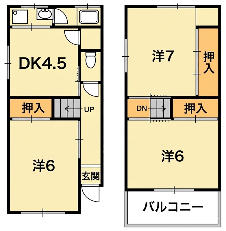 藤阪元町1丁目貸家 間取り