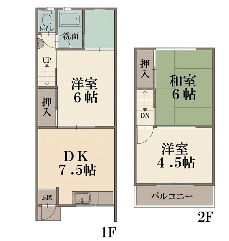長尾東町３丁目54-7　賃家　左側 間取り