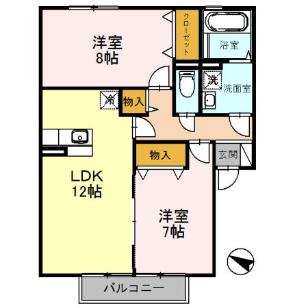 エストコリーヌ　Ⅱ番館 間取り