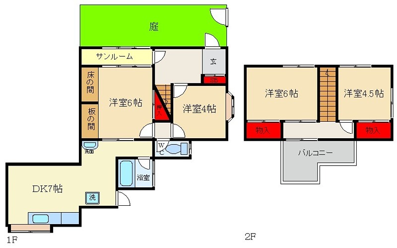 岡山手町14-16貸家 間取り