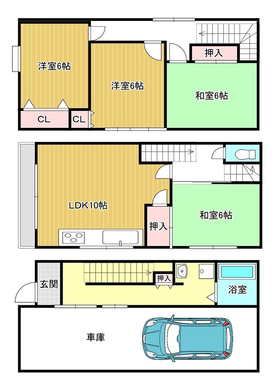 貸家 枚方市招提南町１丁目 間取り