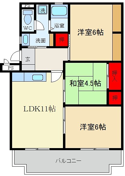 松下三井団地1号棟 間取り