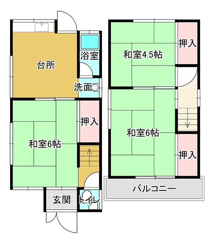 春日東町2丁目30-9　3号　賃家 間取り