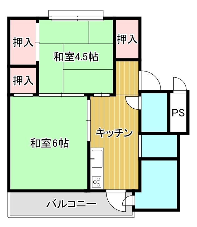 ビレッジハウス招提1号棟 間取り