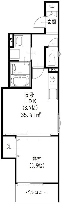 クリエオーレ藤阪中町Ⅰ 間取り
