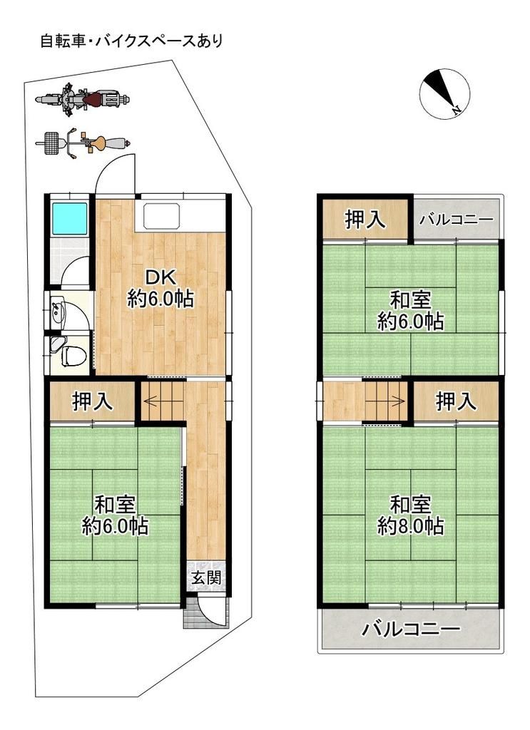 貸家 枚方市招提大谷３丁目 間取り