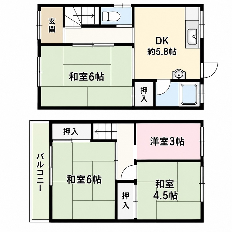 長尾家具3丁目5-39　賃家 間取り