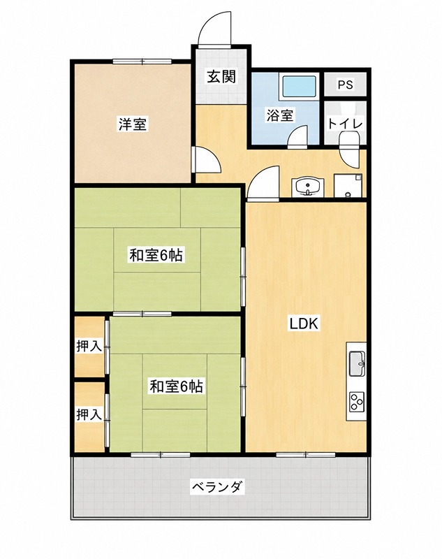 家具町ハイツ 間取り