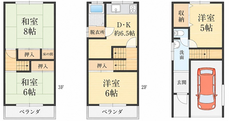 貸家 枚方市長尾家具町４丁目 間取り
