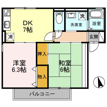 プランドール南楠葉　Ａ棟 間取り