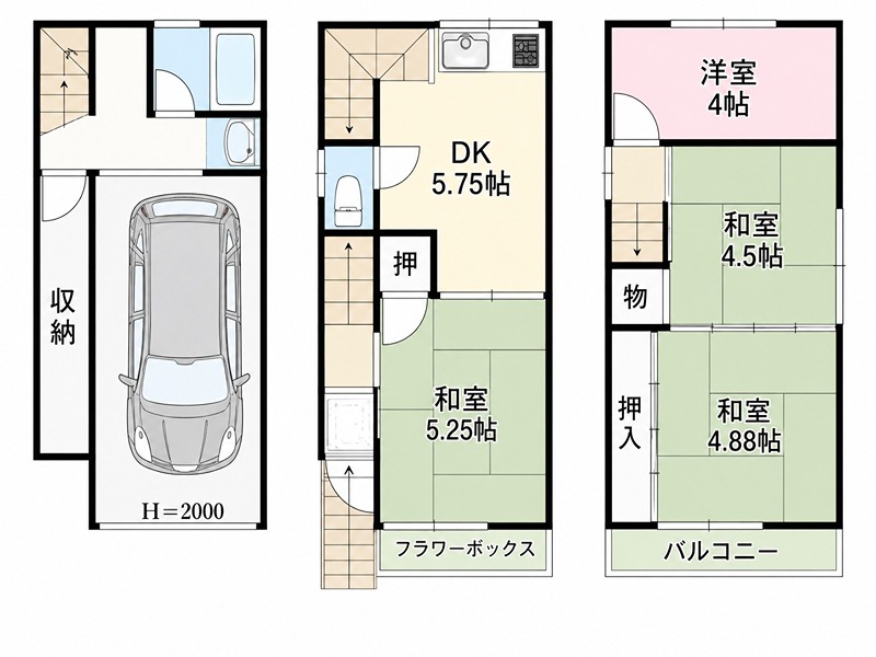 甲斐田東町1-34　貸家 間取り