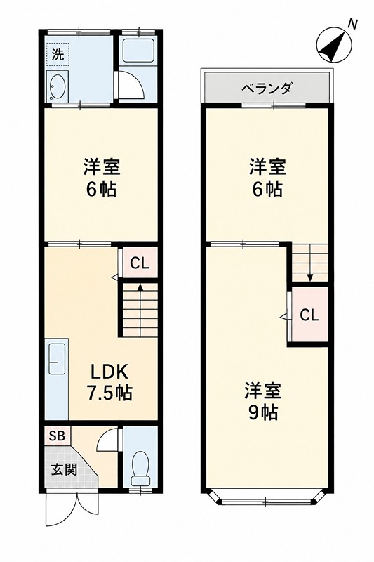 大東市三箇1丁目８－１０貸家 間取り