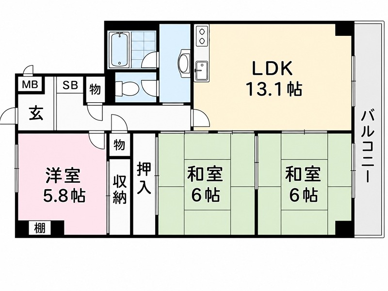 枚方セントラルハイツ 間取り